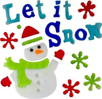 Northlight 22-Piece Red and Blue “Let it Snow” Gel Christmas Window Clings