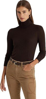 Silk-Blend Turtleneck (Circuit Brown) Women's Clothing