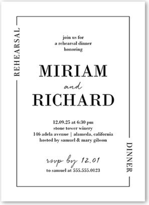 Rehearsal Dinner Invitations: Enchanted Edition Rehearsal Dinner Invitation, White, 5X7, Matte, Signature Smooth Cardstock, Square