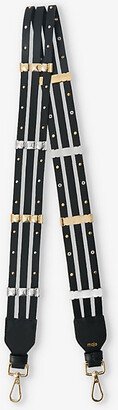 Black Studded Leather bag Strap