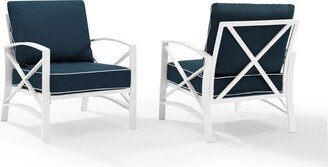 Crosley Furniture Kaplan 2-piece White Outdoor Chair Set - 72 W x 30.5 D x 32 H