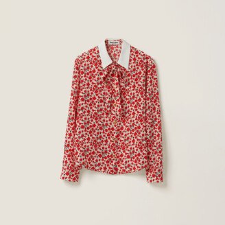 Floral Print Crepe De Chine Shirt