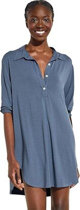 Gisele - The Boyfriend Sleepshirt (Coastal Blue/Ivory) Women's Pajama