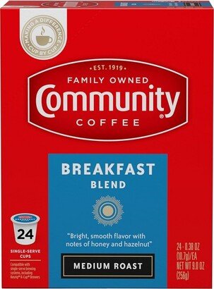 Community Coffee Breakfast Blend Medium Roast Coffee - Single Serve Pods - 24ct