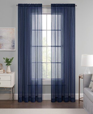 Emina Crushed Sheer Voile Rod Pocket Curtain Panel, 52