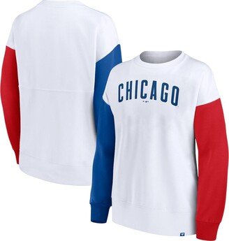 Women's Branded White Chicago Cubs Series Pullover Sweatshirt