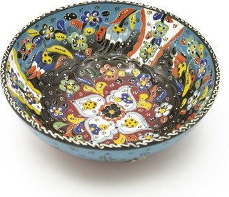 8'' Ceramic Salad Bowl, Large Serving Handmade Turkish Tapas Bowl