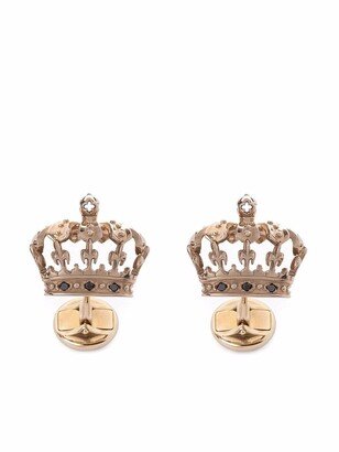 Gemstone-Detail Crown Cufflinks