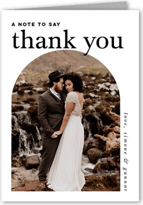 Wedding Thank You Cards: Modern Milestone Thank You Card, White, 3X5, Matte, Folded Smooth Cardstock