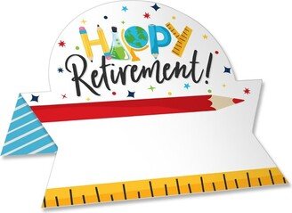 Big Dot of Happiness Teacher Retirement - Happy Retirement Party Tent Buffet Card - Table Setting Name Place Cards - Set of 24