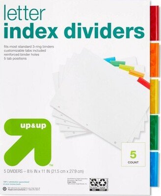 5ct Letter Index Dividers - up & up™