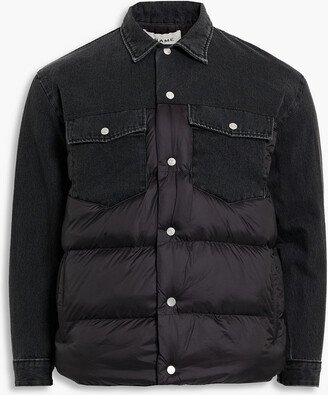Denim-paneled quilted shell jacket