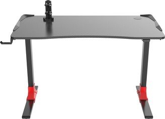 47-In. Wide Electric Sit or Stand Gaming Desk with Adjustable Heights and Remote Control RGB Lights