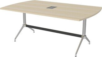 Skutchi Designs, Inc. 8 Person Arc Boat Shaped Conference Table With Trestle Base Power Unit