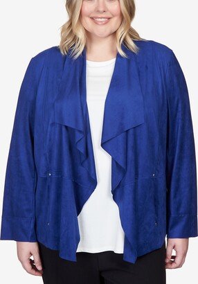 Plus Size Downtown Vibe Suede Long Sleeve Jacket