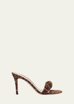 Leopard Stiletto Slide Sandals