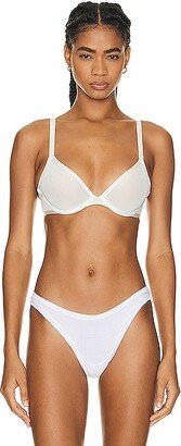 CUUP Mesh Plunge Bra in White