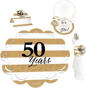 Big Dot of Happiness We Still Do - 50th Wedding Anniversary - Anniversary Party Paper Charger & Table Decorations Chargerific Kit for 8