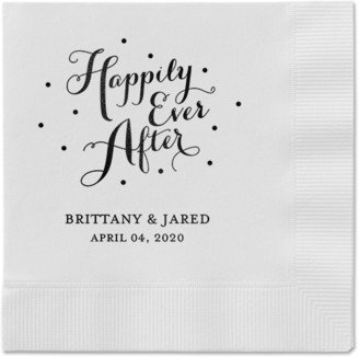 Wedding Napkins: Divine Forever Napkins, Black, White