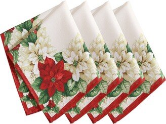 Red and White Poinsettias Napkin, Set of 4