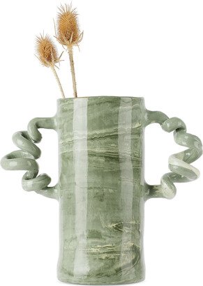 Harlie Brown Studio Green Marble Wiggle Vase