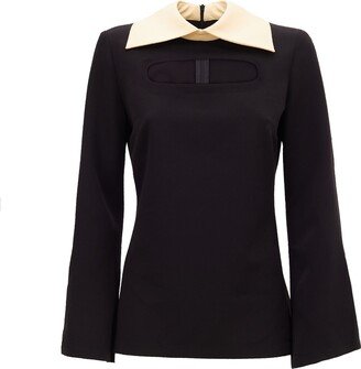 Julia Allert Fitted Black Blouse With Cutouts