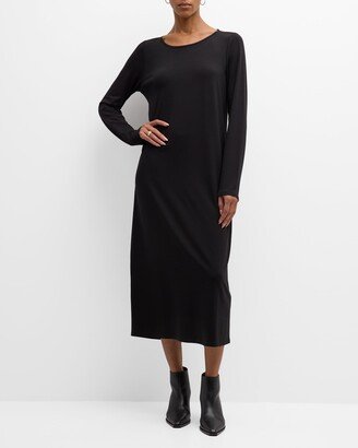 Scoop-Neck Jersey-Knit Midi Dress