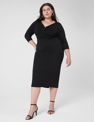 3/4-Sleeve Sweetheart-Neck Bodycon Dress