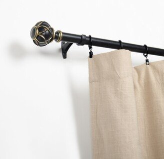 Obelisk Black/Gold Iron and Resin Expandable Curtain Rod