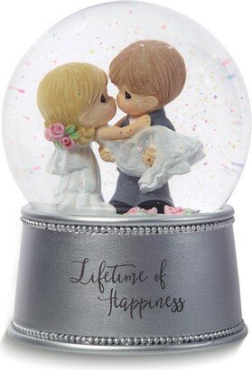 Curata Precious Moments Lifetime of Happiness Musical Wedding Water Globe