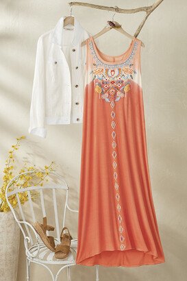 Women's Sonoran Sunset Knit Dress - Papaya Multi - PM - Petite Size