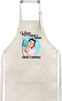 Where There's Smoke Dinner/Funny Apron/Funny Gift For Mom/Cooking Apron/Mom/Canning Apron/Linen/Retro Housewife Apron/Canning Jars