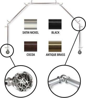 InStyleDesign Emerson 13/16 5-Sided Bay Window Curtain Rod
