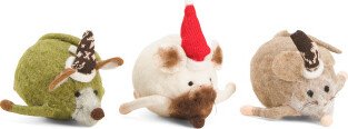 3pk Christmas Hat Mice