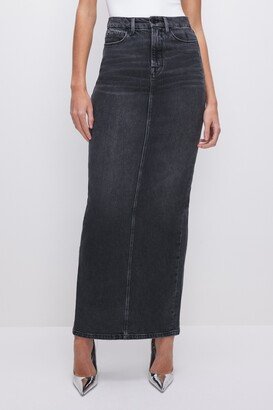 Denim Tube Maxi Skirt