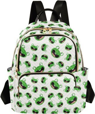 Mnsruu Frogs Green Backpack Women Laides Rucksack School Bags Lightweight Shoulder Bag Daypack for Womens