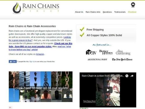 Rain Chains Direct Promo Codes & Coupons
