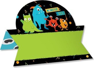 Big Dot of Happiness Monster Bash - Little Monster Birthday Party or Baby Shower Tent Buffet Card - Table Setting Name Place Cards - Set of 24