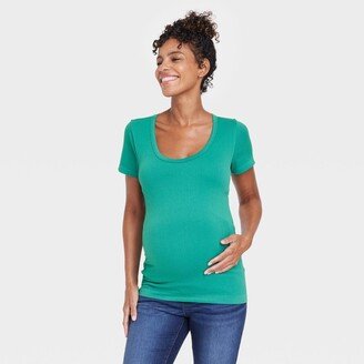 Short Sleeve Seamless Ribbed Maternity T-Shirt - Isabel Maternity by Ingrid & Isabel™ S