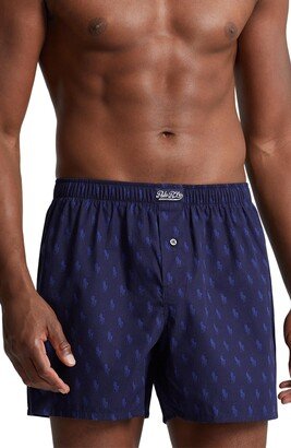 Pony Print Woven Cotton Boxers-AB