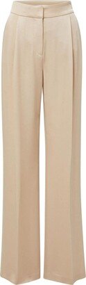 Robinne pleated straight-leg trousers