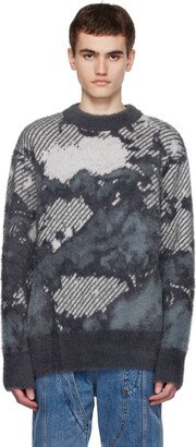 Gray Landscape Painting Sweater-AA