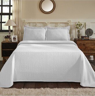 Jacquard Matelasse Cotton Medallion Bedspread Set-AC