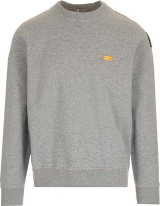 Logo-Patch Long-Sleeved Crewneck Sweatshirt