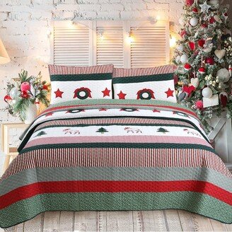 Cozy Line Home Fashions Cozy Line Christmas Rustic 3-Piece Quilt Bedding Set