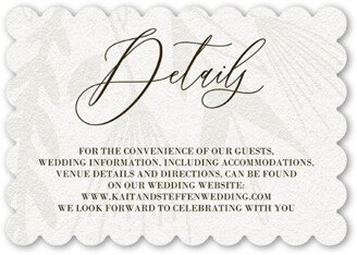 Enclosure Cards: Wedding Crest Wedding Enclosure Card, Black, Pearl Shimmer Cardstock, Scallop