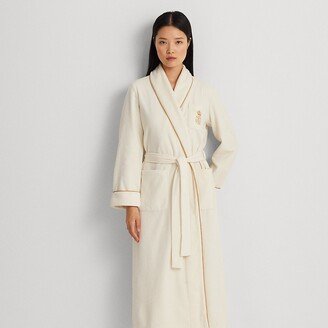 Ralph Lauren Fleece Long Shawl-Collar Robe-AA