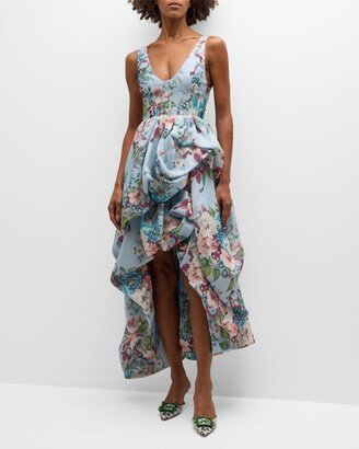 Matchmaker Floral Drape Midi Dress