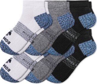 Women's Ankle Compression Socks 6-Pack - Black White Mix - Medium - Cotton