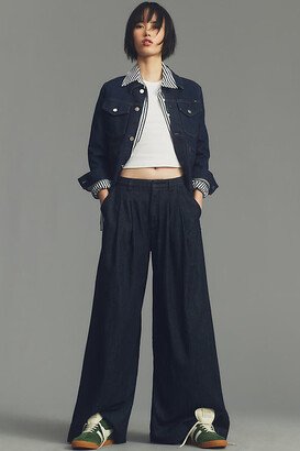 The Avery Pleated Wide-Leg Denim Trousers